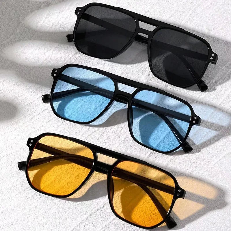 Vintage Men Women Big Sunglasses Unisex